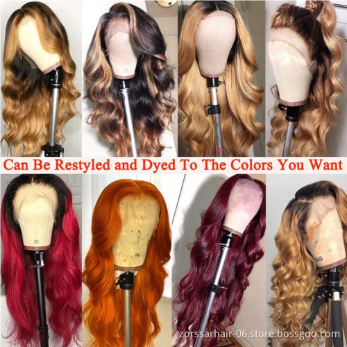 13*4 Body Wave Glueless Swiss Lace Frontal Wigs Raw Indian Human Hair Lace Wigs Virgin Cuticle Aligned Body Wave Lace Front Wig